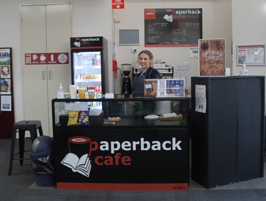 The council's part time youth services officer, Chantelle Evans, helps with the Goulburn Library's Paperback Cafe. Picture supplied.