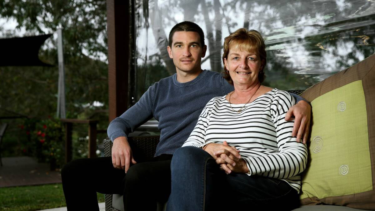 Stu Musialik with mother Sue Rigby. Picture: Marina Neil