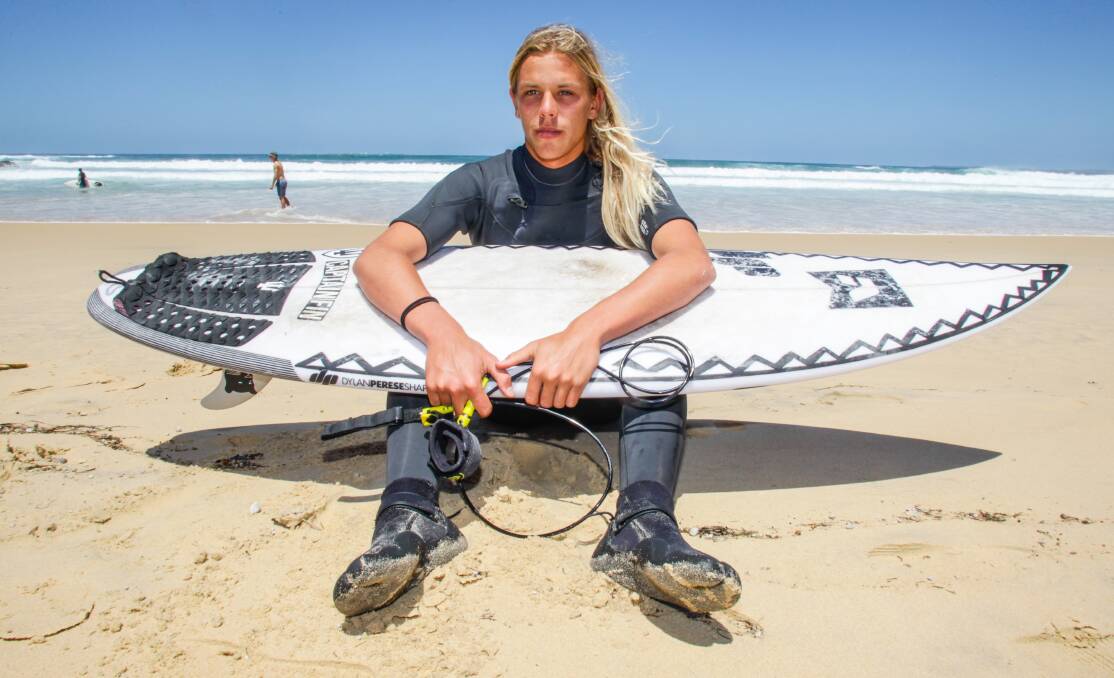CHILLING: Darcy DeClouett chills out at Port Kembla beach after a training session. Picture: Georgia Matts