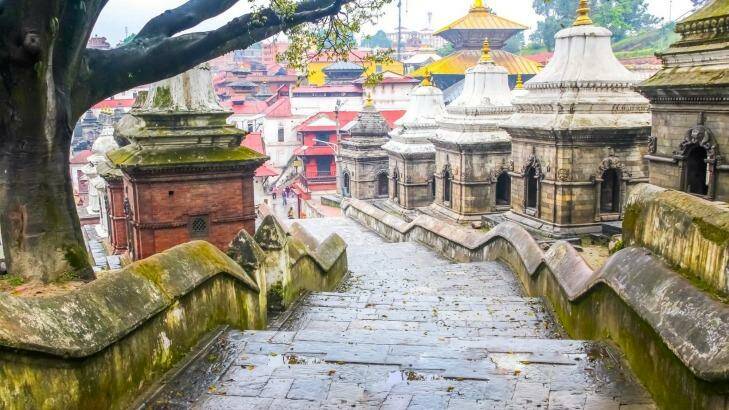 The way to one of the biggest Hindu Temple of the World, Pashupatinath Kathamandu, Nepal.  Photo: iStock