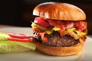 The wagyu burger from Rockpool. Photo: Eddie Jim