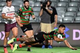 Dion Teaupa will be South Sydney's third halfback this season when the Rabbits take on the Dragons. (Dan Himbrechts/AAP PHOTOS)