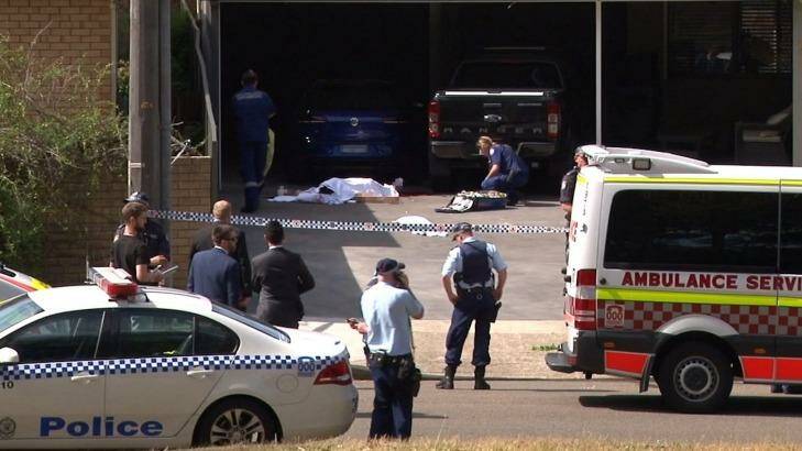 Police at the scene of Tuesday's fatal shooting. Photo: TNV News