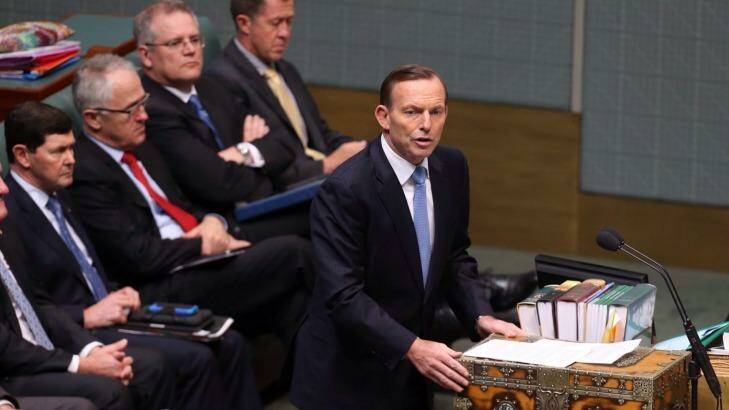 Prime Minister Tony Abbott makes a national security statement to the lower house.  Photo: Andrew Meares