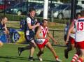 The Swans in last year's grand final against the Cootamundra Blues. 