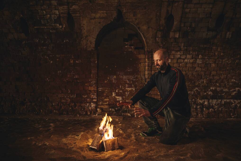 THOR’S HAMMER: Owner Thor Diesendorf is making fire bricks from waste sawdust at the Canberra Brickworks. Photo: Rohan Thomson CT. 