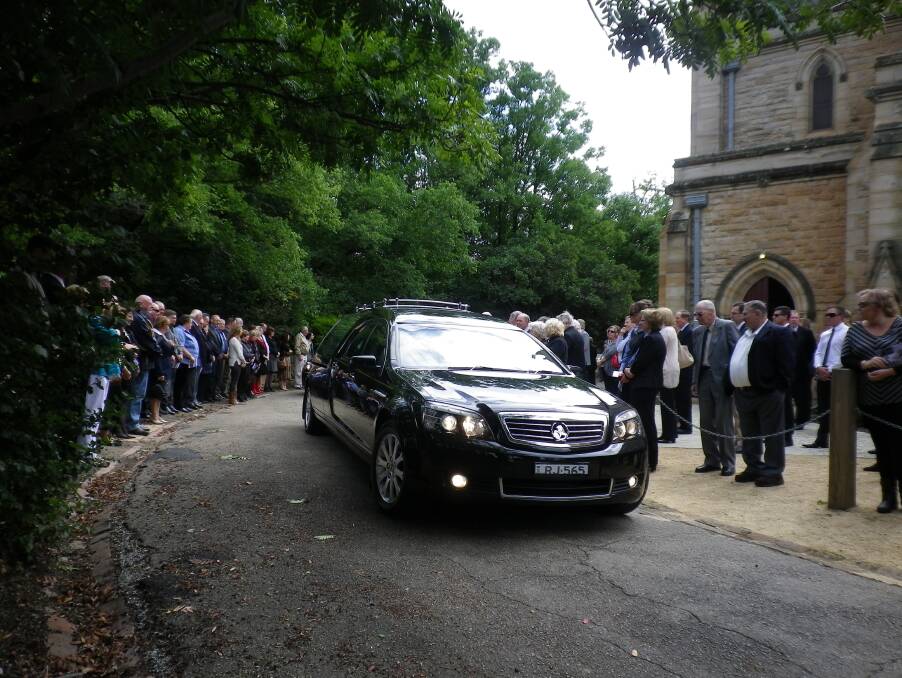 Joe Medway’s funeral motorcade departs St Saviours Cathedral following
the service on April 7.