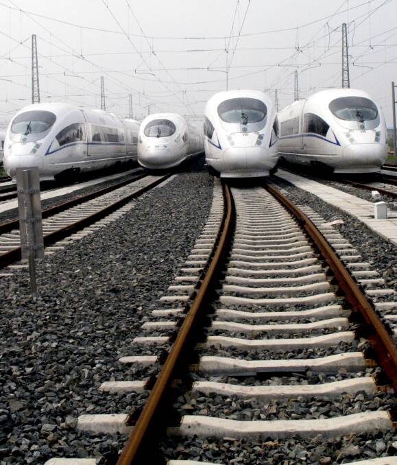 VIABLE OPTION: An example of high speed electric multiple unit trains in China. Proponents of a high speed rail plan say Canberra to Sydney would take only 40 minutes. 
