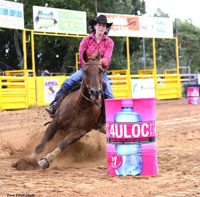 FAST: Ms Peters in action at a recent rodeo event. 