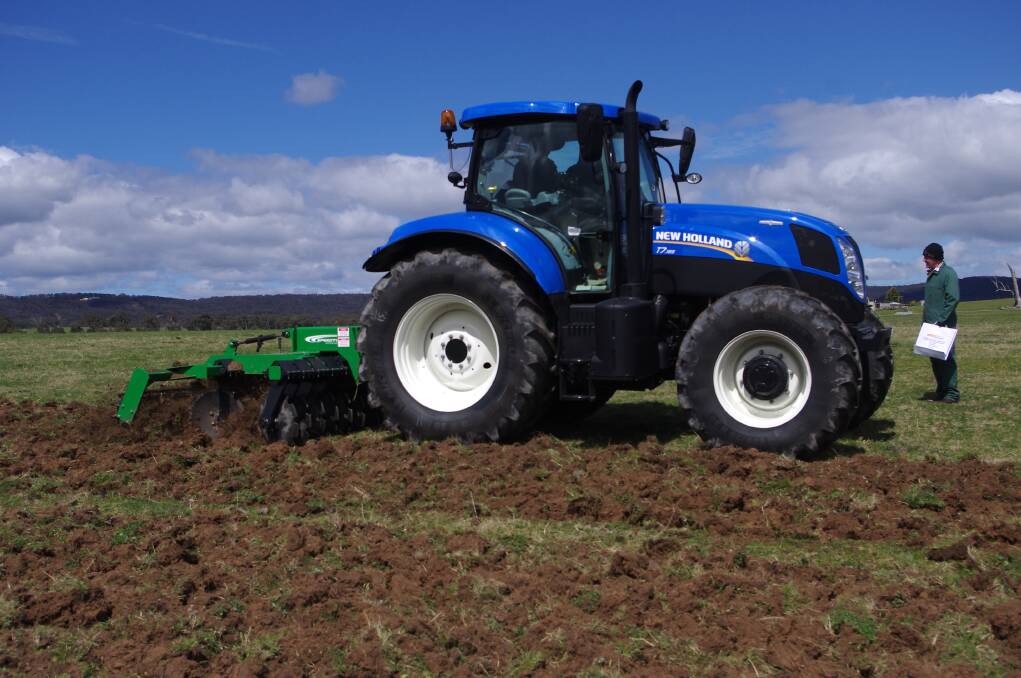 Local farmer Joe Price was among the audience at Semco’s New Holland tractor and K-Line Speedtiller, demonstrated on Wednesday at Newbery, Tarlo.