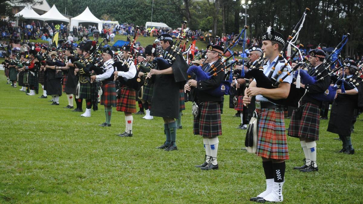 Bagpipers line up before the official ceremony. Photo by Dominica Sanda