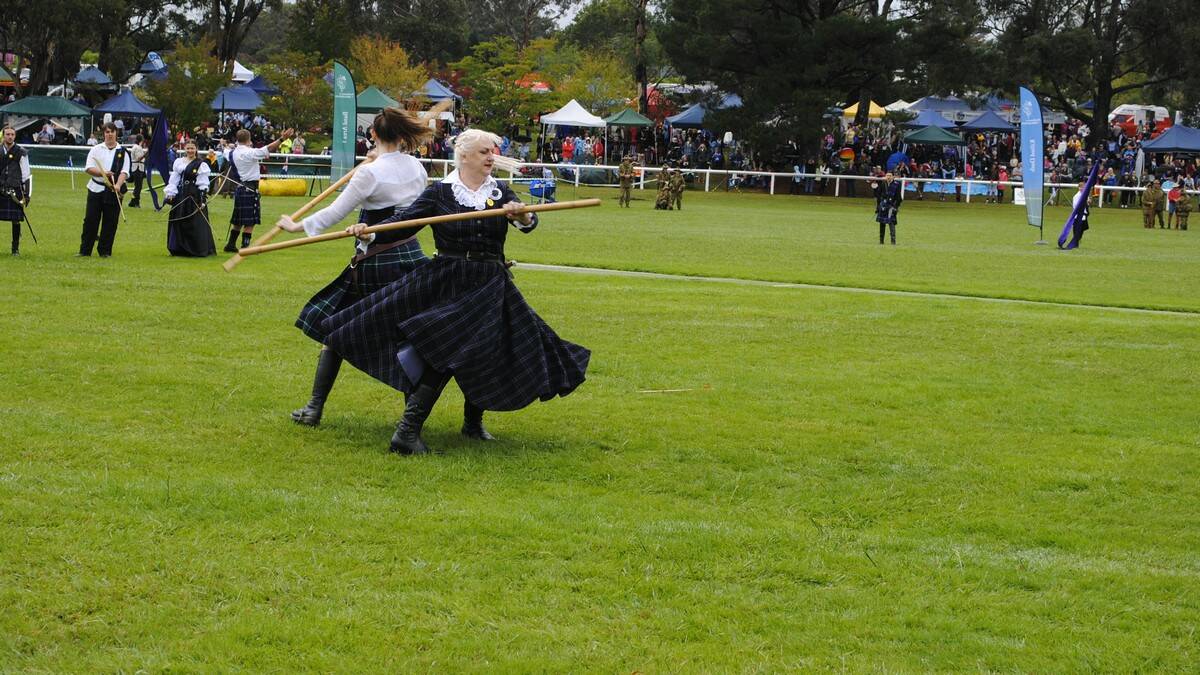 Sword Play women battle it out on the field. Photo by Dominica Sanda