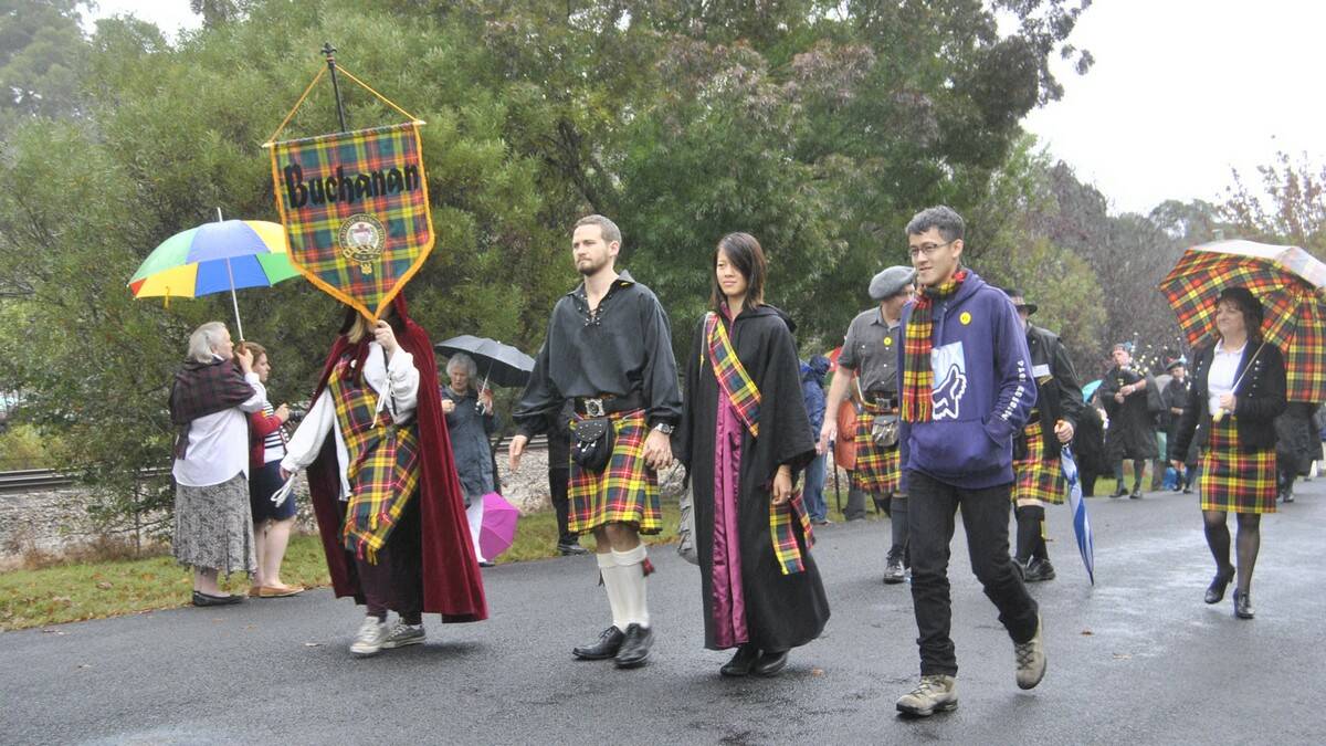 Clan Buchanan in the parade. Photo by Megan Drapalski