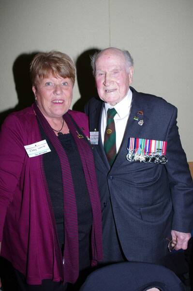 Judy White and Captain Bede Tongs MM, at the 3rd Battalion reunion in the Goulburn Soldiers Club on May 19. 