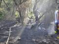 Goulburn NSW Fire and Rescue personnel quickly extinguished a fire in a bushland reserve in the city's west on Tuesday. Picture by Louise Thrower.