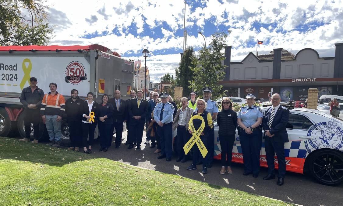 Founders of National Road Safety Week, Peter and Judy Frazer, joined the council, police, Divall's and Rotary representatives for an early launch in Goulburn on Wednesday, April 24. Picture by Louise Thrower.