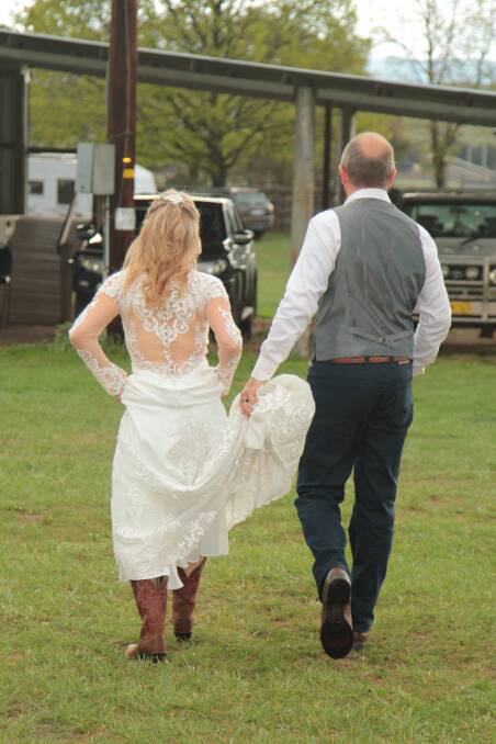 Braidwood Outdoors: Donna and Hamish recently had their own country wedding. Her boots and his outfit came from Donna's shop. Photos: Sam Kew.