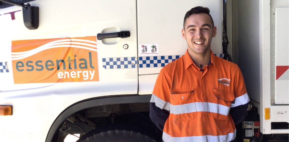Applications close July 22 for those looking to kick-start a career at Essential Energy, such as apprentice Electrical Technician Coen Latimore, pictured. Photo supplied