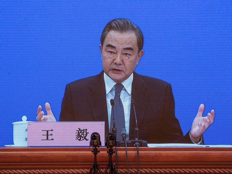 Chinese Foreign Minister Wang Yi at his annual press conference in Beijing.
