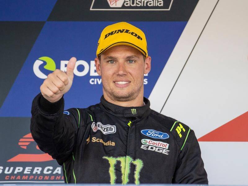 Cameron Waters has earned pole position for both of Sunday's Supercars races in Tasmania.